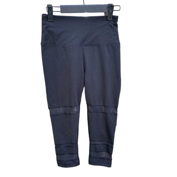 REEBOK CROPPED MESH LEGGINGS - Picture 1 of 4